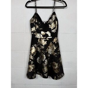 Y2K Whimsigoth Moody Floral Dress Small Dark Academia Fit Flare Mini